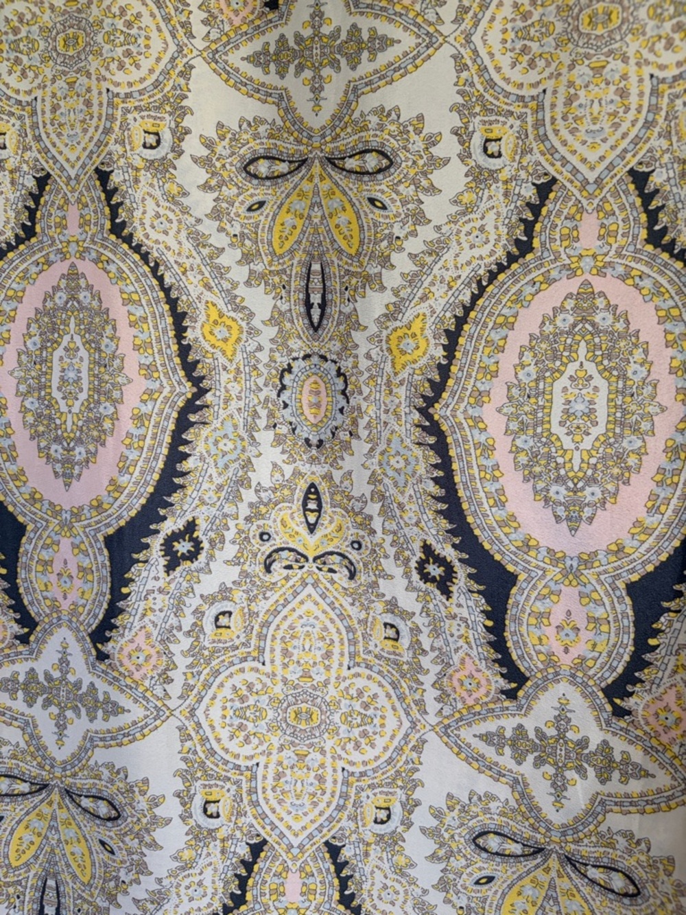 Philosophy Beige Paisley Mini Dress with Pink & Yellow Accents